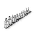 Product Image of 3/8" Drive Triple Square and 1/2" Drive TR Triple Square Bit Socket Set with Rail, 11-Piece (M4-M12, MT14-MT18)