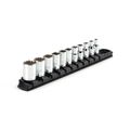 Product Image of 1/4" Drive 12-Point Socket Set with Rail, 11-Piece (5/32-9/16")