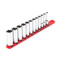Product Image of 3/8" Drive Deep 6-Point Socket Set with Rail, 12-Piece (8-19mm)