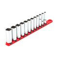 Product Image of 3/8" Drive Deep 12-Point Socket Set with Rail, 12-Piece (8-19mm)