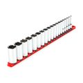 Product Image of 3/8" Drive Deep 6-Point Socket Set with Rail, 19-Piece (6-24mm)