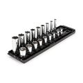 Product Image of 3/8" Drive 6-Point Socket Set with Rails, 18-Piece (5/16-3/4")