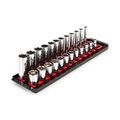 Product Image of 3/8" Drive 6-Point Socket Set with Rails, 24-Piece (8-19mm)