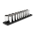Product Image of 1/2" Drive Deep 6-Point Socket Set with Rails, 19-Piece (3/8-1-1/2")