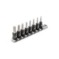 Product Image of 3/8" Drive Triple Square Impact Bit Socket Set with Rail, 8-Piece (M4 - M12)