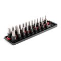 Product Image of 3/8" Drive Hex Impact Bit Socket Set with Rails, 22-Piece (5/32 - 9/16", 4 - 14mm)