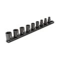 Product Image of 3/8" Drive 6-Point Impact Socket Set with Rail, 9-Piece (5/16-3/4")