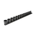 Product Image of 3/8" Drive 6-Point Impact Socket Set with Rail, 15-Piece (1/4-1")