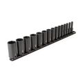 Product Image of 3/8" Drive Deep 6-Point Impact Socket Set with Rail, 15-Piece (1/4-1")