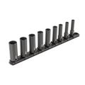 Product Image of 3/8" Drive Deep 12-Point Impact Socket Set with Rail, 9-Piece (5/16-3/4")