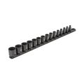 Product Image of 3/8" Drive 12-Point Impact Socket Set with Rail, 15-Piece (1/4-1")