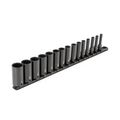 Product Image of 3/8" Drive Deep 12-Point Impact Socket Set with Rail, 15-Piece (1/4-1")