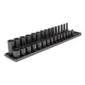 Product Image of 3/8" Drive 6-Point Impact Socket Set with Rails, 30-Piece (1/4-1")