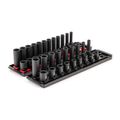 Product Image of 3/8" Drive 12-Point Impact Socket Set with Rails, 42-Piece (5/16-3/4", 8-19mm)