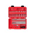 Product Image of 1/4" Drive 12-Point Socket and Ratchet Set, 56-Piece (5/32 - 9/16", 4 - 15mm)