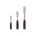 Product Image of 1/4, 3/8, 1/2" Drive Flex Head Comfort Grip Ratchet Set, 3-Piece (6, 8, 10-1/2")