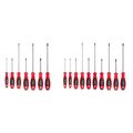 Product Image of Phillips and Slotted Screwdriver Set - 4", 8" Shanks, 17-Piece (#0 - #3, 3 - 8mm)