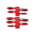 Product Image of Phillips and Slotted Screwdriver Set w/ Red Modular Organizers - 4" Shanks, 9-Piece (#0 - #3, 1/8"- 3/8")