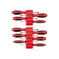 Product Image of Phillips and Slotted Screwdriver Set w/ Red Modular Organizers - 4" Shanks, 10-Piece (#0 - #3, 3 - 8mm)
