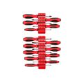 Product Image of Phillips and Slotted Screwdriver Set w/ Red Modular Organizers - 4" Shanks, 14-Piece (#0 - #4, 3 - 14mm)