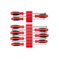 Product Image of Phillips and Slotted Screwdriver Set w/ Red Modular Organizers - 8" Shanks, 10-Piece ( #1 - #3, 4 - 14mm)
