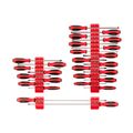 Product Image of Phillips and Slotted Screwdriver Set w/ Red Modular Organizers - 4", 8", 18" Shanks, 26-Piece (#0 - #4, 3 - 14mm)
