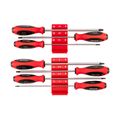 Product Image of Phillips and Slotted Screwdriver Set w/ Red Modular Organizers - 8" Shanks, 7-Piece (#1 - #3, 4 - 8mm)
