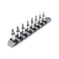 Product Image of 1/4" Drive Phillips/Slotted Bit Socket Set with Rail, 8-Piece (#0-#3, 1/8-5/16")