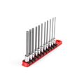 Product Image of 1/4" Drive Long Hex Bit Socket Set with Rail, 11 Pieces (2 - 8 mm)