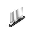 Product Image of 1/4" Drive Long Hex Bit Socket Set with Rail, 10 Pieces (5/64" - 5/16")
