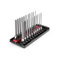Product Image of 1/4" Drive Long Hex Bit Socket Set with Rails and Tray, 21 Pieces (5/64" - 5/16", 2 - 8 mm)