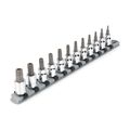 Product Image of 3/8" Drive Tamper-Resistant Torx Bit Socket Set with Rail, 12-Piece (TR10-TR60)