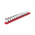 Product Image of 1/4" Drive 12-Point Socket Set with Rail, 14-Piece (4-15mm)
