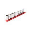Product Image of 1/4" Drive Semi-Deep 6-Point Socket Set w/ Rail, 14-Piece (4 - 15mm)