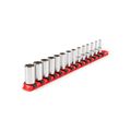 Product Image of 1/4" Drive Semi-Deep 12-Point Socket Set w/ Rail, 14-Piece (4 - 15mm)