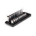 Product Image of 1/4" Drive 12-Point Socket Set with Rails, 22-Piece (5/32-9/16")