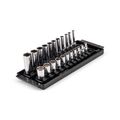 Product Image of 1/4" Drive 12-Point Socket Set with Rails, 22-Piece (5/32-9/16")