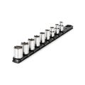 Product Image of 3/8" Drive 6-Point Socket Set with Rail, 9-Piece (5/16-3/4")