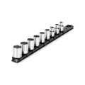 Product Image of 3/8" Drive 12-Point Socket Set with Rail, 9-Piece (5/16-3/4")