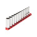 Product Image of 3/8" Drive Deep 6-Point Socket Set with Rail, 12-Piece (8-19mm)