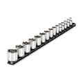 Product Image of 3/8" Drive 6-Point Socket Set with Rail, 15-Piece (1/4-1")