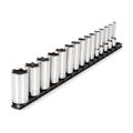 Product Image of 3/8" Drive Deep 6-Point Socket Set with Rail, 15-Piece (1/4-1")