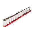 Product Image of 3/8" Drive Semi-Deep 12-Point Socket Set w/ Rail, 19-Piece (6 - 24mm)