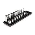 Product Image of 3/8" Drive 6-Point Socket Set with Rails, 18-Piece (5/16-3/4")