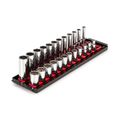 Product Image of 3/8" Drive 12-Point Socket Set with Rails, 24-Piece (8-19mm)