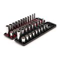 Product Image of 3/8" Drive 6-Point Socket Set with Rails, 42-Piece (5/16-3/4", 8-19mm)