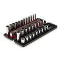 Product Image of 3/8" Drive 12-Point Socket Set with Rails, 42-Piece (5/16-3/4", 8-19mm)