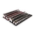 Product Image of 3/8" Drive Extra-Shallow, Shallow, Semi-Deep, and Deep 6-Point Socket Set w/ Rails and Trays, 130-Piece (1/4"- 1", 6 - 24mm)