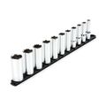 Product Image of 1/2" Drive Deep 6-Point Socket Set with Rail, 11-Piece (3/8-1")