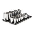 Product Image of 1/2" Drive 12-Point Socket Set with Rails, 32-Piece (3/8-1-5/16")